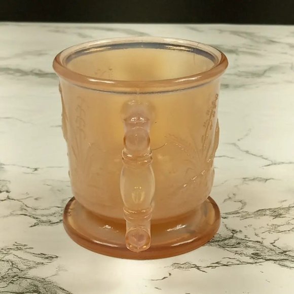 Degenhart Glass Peacock & Stork Cup Trinket Paperweight Vintage - Picture 3 of 8